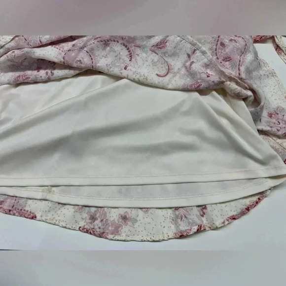 Torrid Pink Paisley Midi Swiss Linen Surplice Dress 00 (10) Faux Wrap High Low - Picture 8 of 16